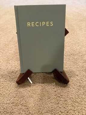 Cost Plus World Market Sage Green Hardcover Recipe Book with Gold Foil